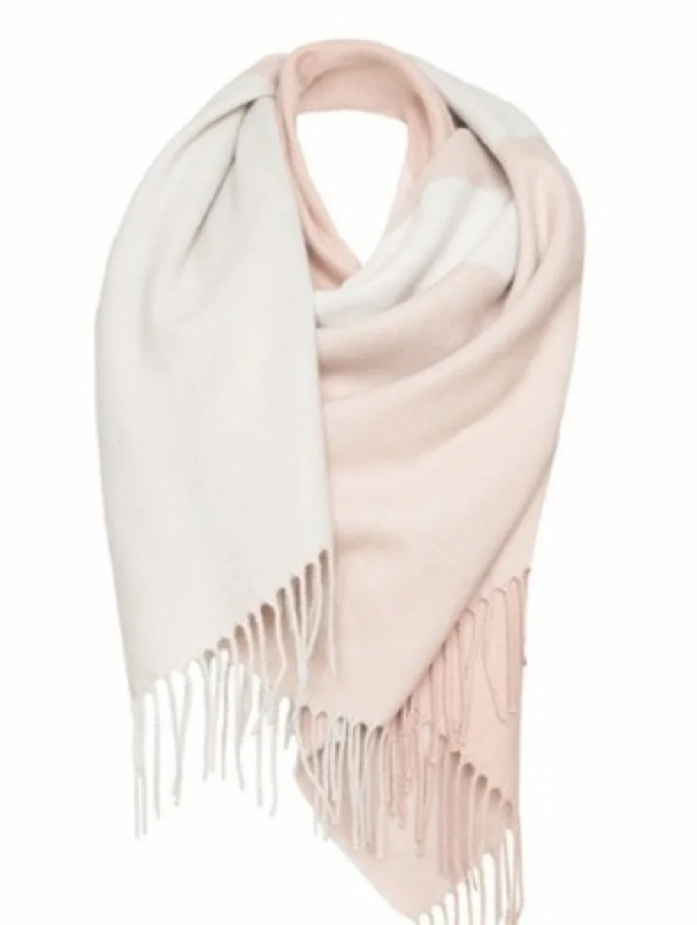Soia & Kyo Blush Cream Ivory Soft Woven Knit Wrap Fringe NWT One Size Fits Most